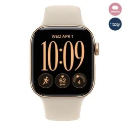 Apple Watch Series 12 GPS 46mm, Light Gold Aluminium Case with Sand Sport Band - M/L